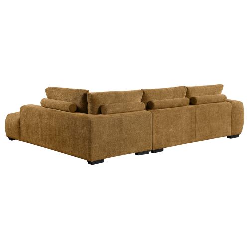 Coaster Camacho Upholstered Sectional Sofa with Ottoman Set Amber