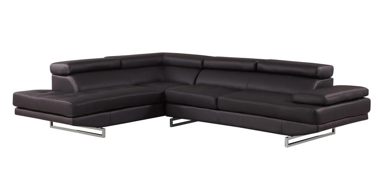 Global United Furniture Brown Left Arm Facing Sectional Sofa