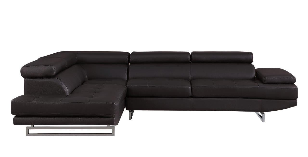 Global United Furniture Brown Left Arm Facing Sectional Sofa