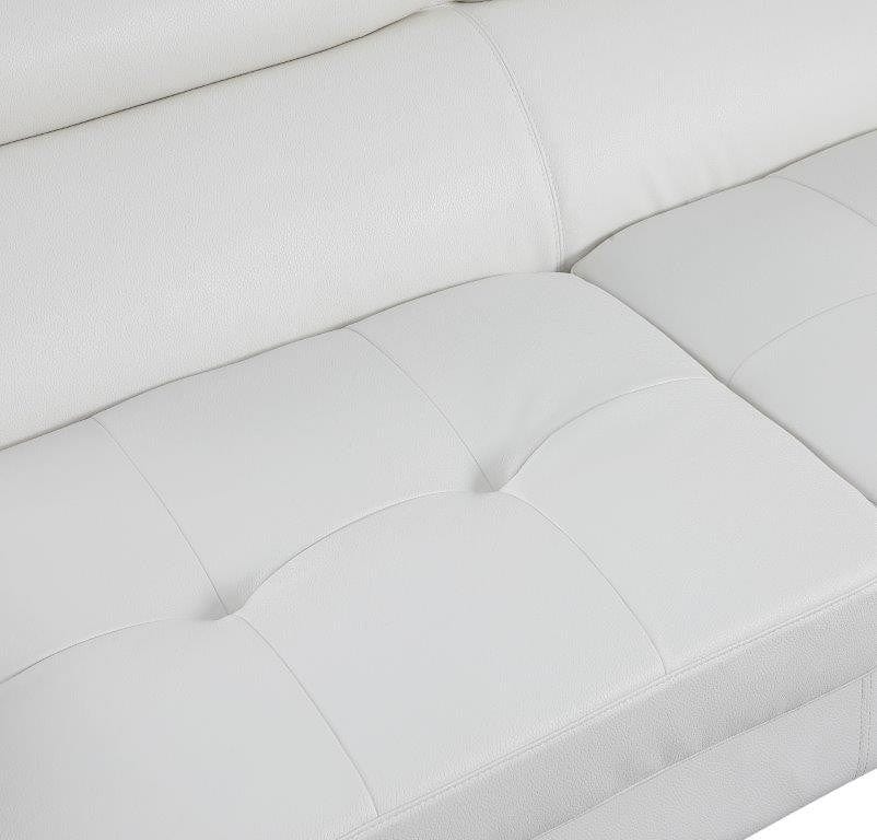 Global United Furniture Global United Furniture Sectional Sofa and Ottoman Set, White Right Arm Facing