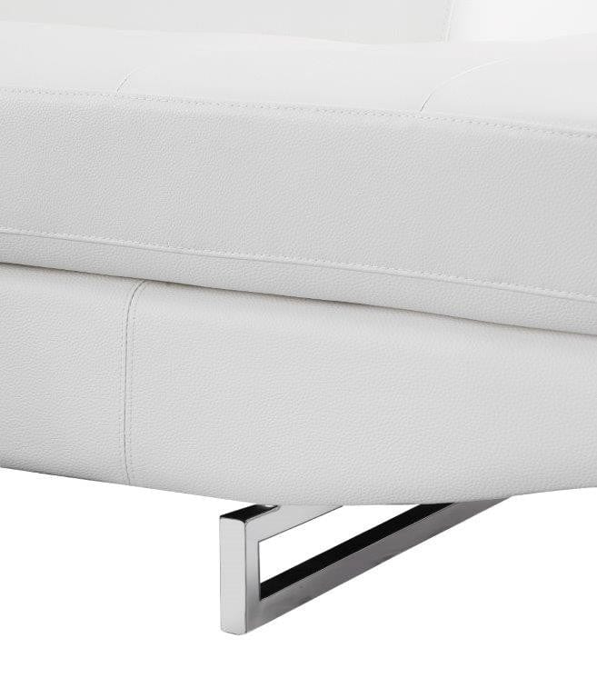 Global United Furniture Global United Furniture Sectional Sofa and Ottoman Set, White Right Arm Facing