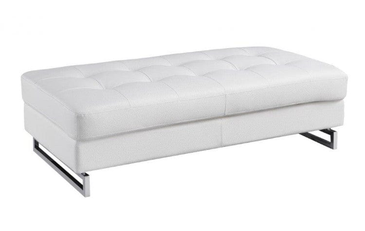 Global United Furniture Global United Furniture Sectional Sofa and Ottoman Set, White Right Arm Facing