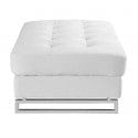 Global United Furniture Global United Furniture Sectional Sofa and Ottoman Set, White Right Arm Facing