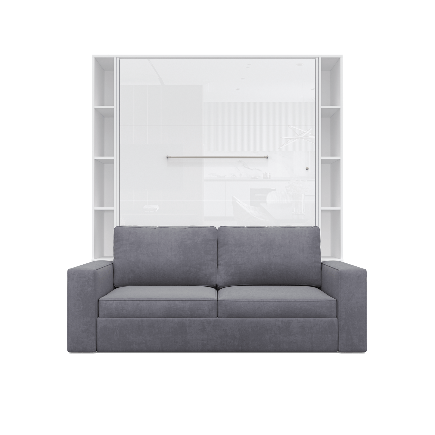 Maxima House Invento Sofa Murphy Bed Invento Vertical European FULL size with 2 Bookcases