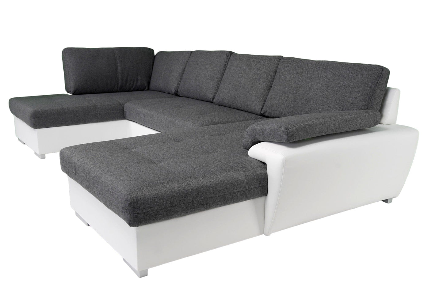 TOKIO Maxi Sectional Sofa with FULL XL Sleeper and Bedding Storage, Gray