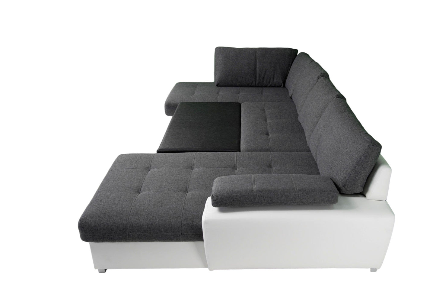 TOKIO Maxi Sectional Sofa with FULL XL Sleeper and Bedding Storage, Gray