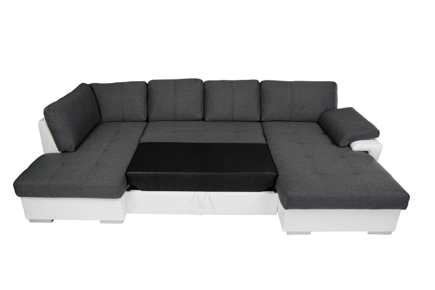 TOKIO Maxi Sectional Sofa with FULL XL Sleeper and Bedding Storage, Gray