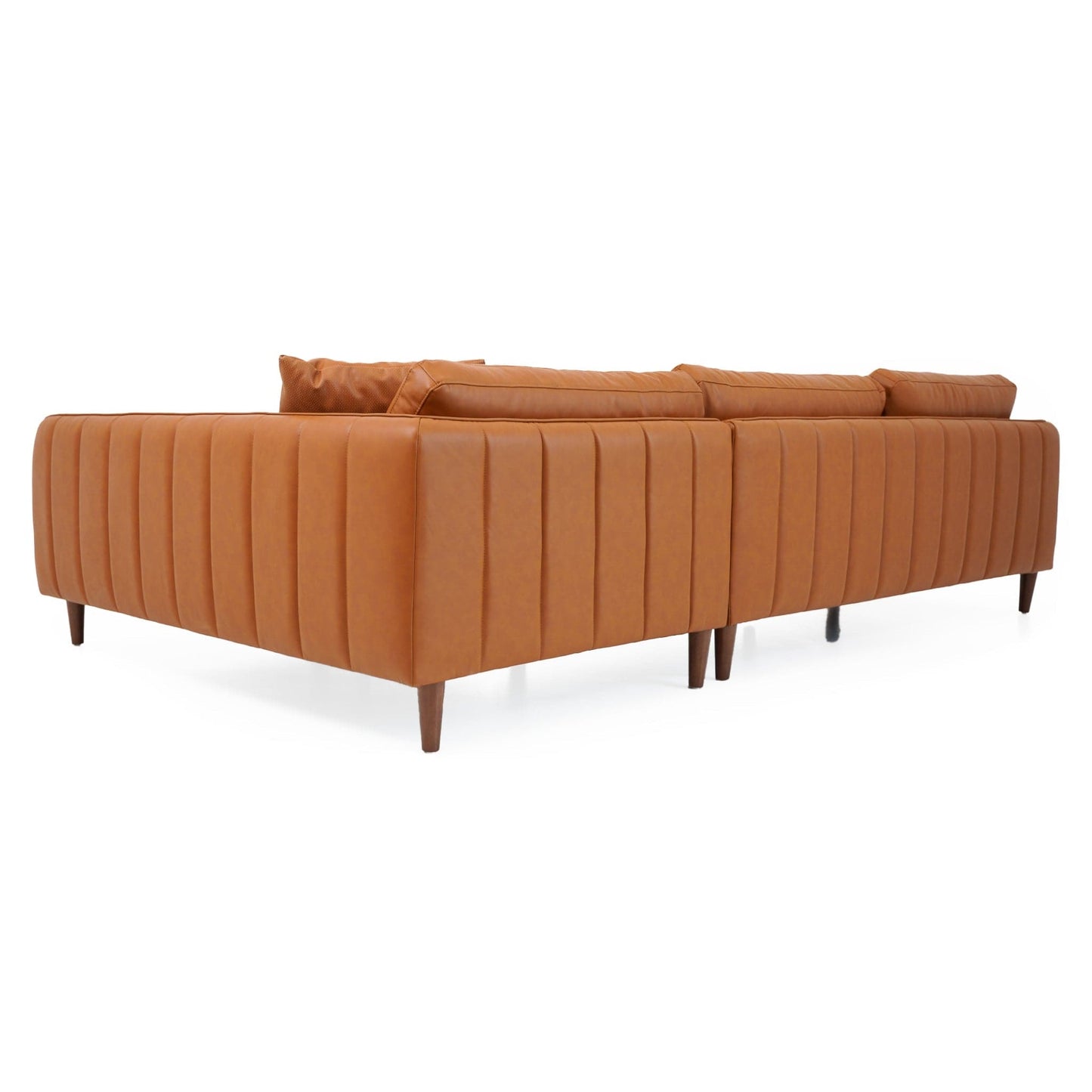 Ashcroft Cairo Sectional Right Sofa - Cognac Vegan Leather