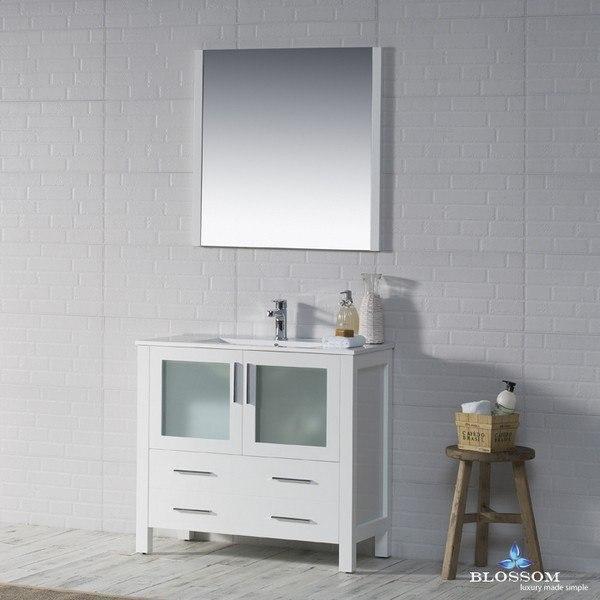 Blossom Sydney 36 Inch Vanity Set with Mirror in Glossy White