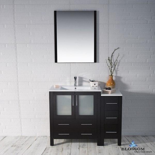 Blossom  Sydney 42 Inch Vanity Set with Side Cabinet in Espresso