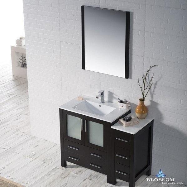 Blossom  Sydney 42 Inch Vanity Set with Side Cabinet in Espresso