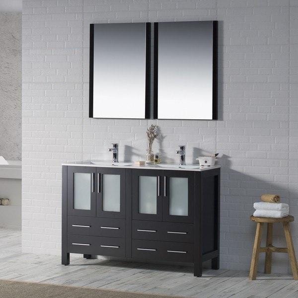 Blossom Sydney 48 Inch Double Vanity Set with Mirrors in Espresso