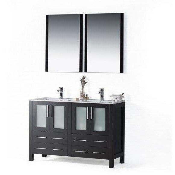Blossom Sydney 48 Inch Double Vanity Set with Mirrors in Espresso