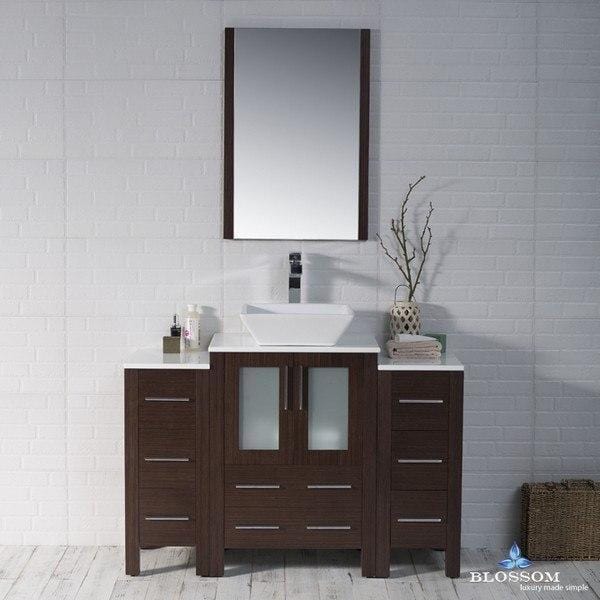 Blossom  Sydney 48 Inch Vanity Set with Vessel Sink and Double Side Cabinets in Wenge