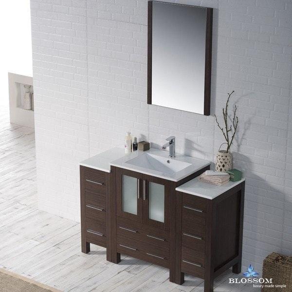 Blossom  Sydney 48 Inch Vanity Set with Double Side Cabinets in Wenge