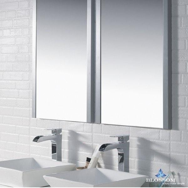 Blossom  Sydney 48 Inch Double Vanity Set with Vessel Sinks and Mirrors in Metal Grey