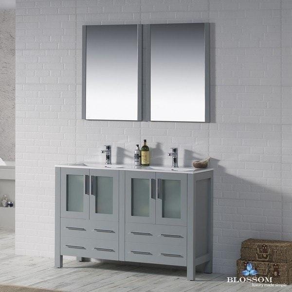 Blossom  Sydney 48 Inch Double Vanity Set with Mirrors in Metal Grey