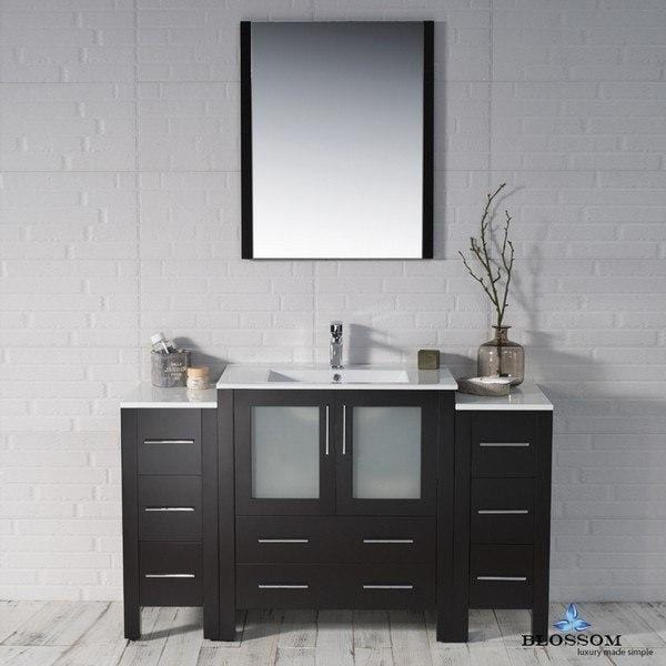 Blossom  Sydney 54 Inch Vanity Set with Double Side Cabinets in Espresso
