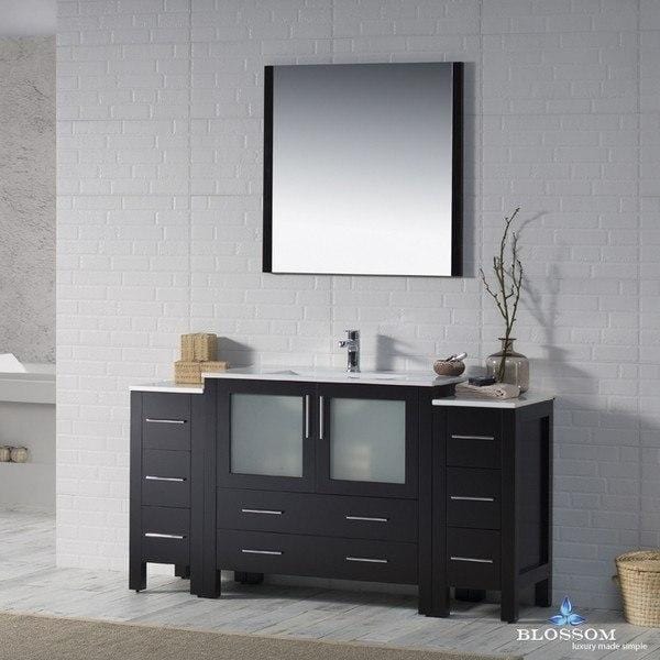 Blossom  Sydney 60 Inch Vanity Set with Double Side Cabinets in Espresso