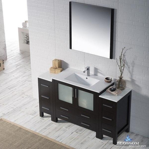 Blossom  Sydney 60 Inch Vanity Set with Double Side Cabinets in Espresso