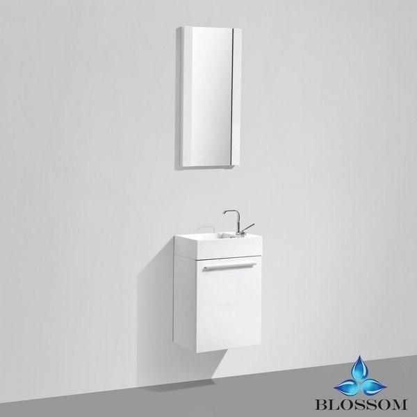 Blossom  Colmar 18 Inch Vanity Set with Mirror in Glossy White