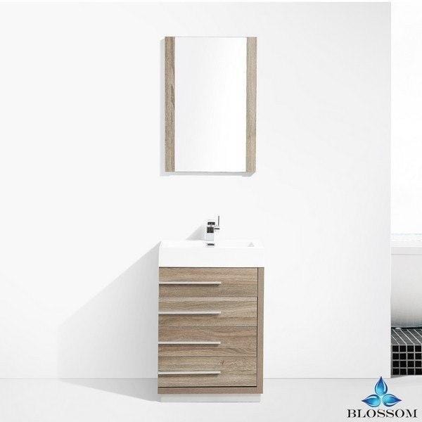 Blossom Barcelona 30 Inch Vanity Set with Mirror in Cart Oak
