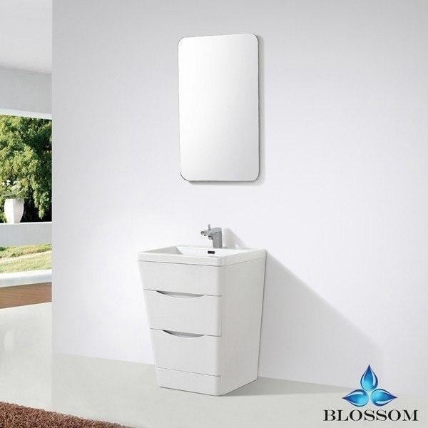 Blossom  Venice 32 Inch Vanity Set with Mirror in White Wood