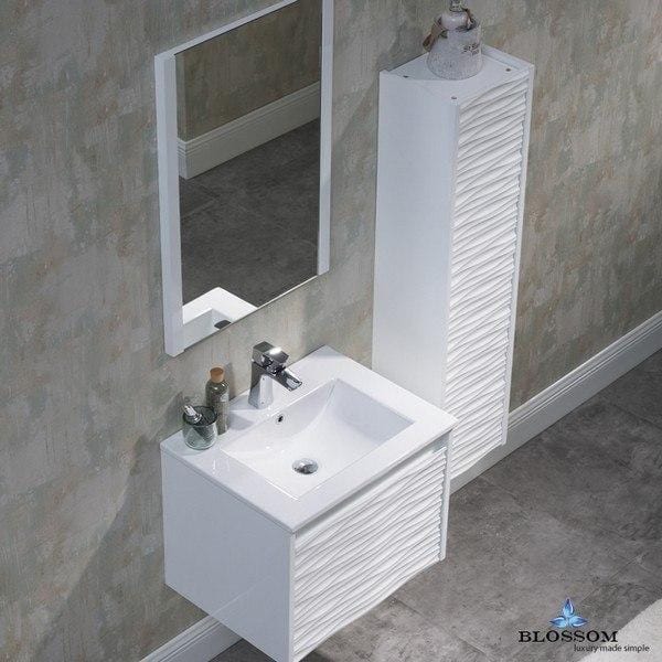 Blossom Paris 24 Inch Vanity Set with Mirror in Glossy White
