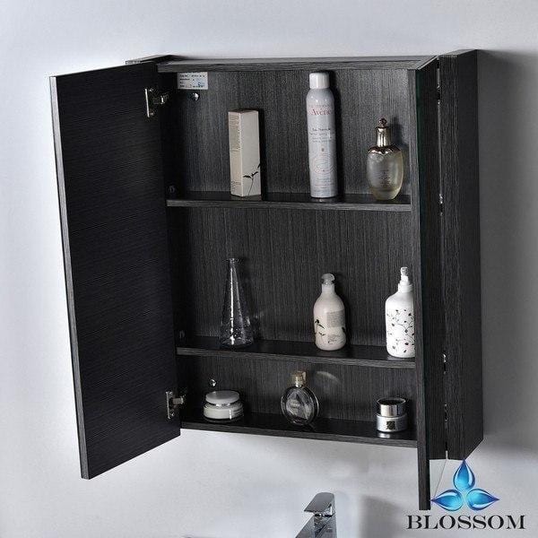 Blossom  Milan 30 Inch Vanity Set with Medicine Cabinet in Silver Grey