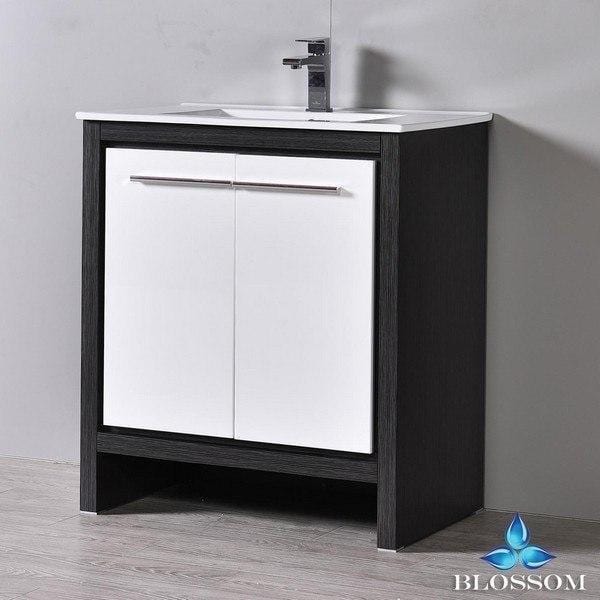 Blossom  Milan 30 Inch Vanity Set with Mirror in Silver Grey