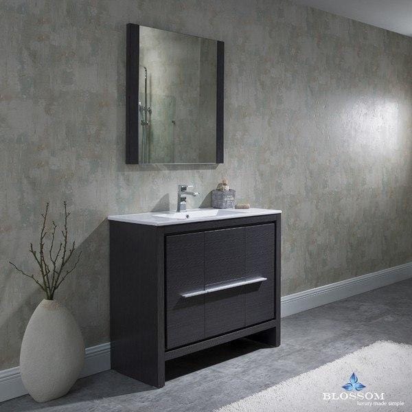 Blossom  Milan 36 Inch Vanity Set with Mirror in Silver Grey