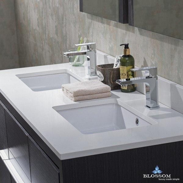 Blossom  Milan 60 Inch Double Vanity Set with Mirrors in Silver Grey