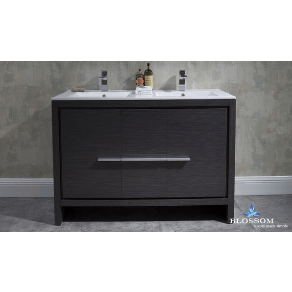 Blossom  Milan 48 Inch Double Vanity in Silver Grey