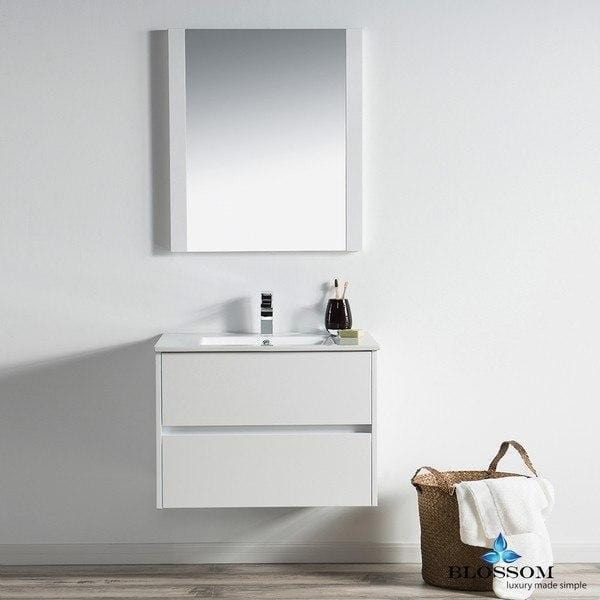 Blossom  Valencia 30 Inch Vanity Set  in Glossy White with Mirror