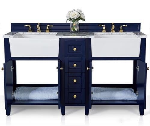 Ancerra Designs Adeline 60 in. Bath Vanity Set in Heritage Blue