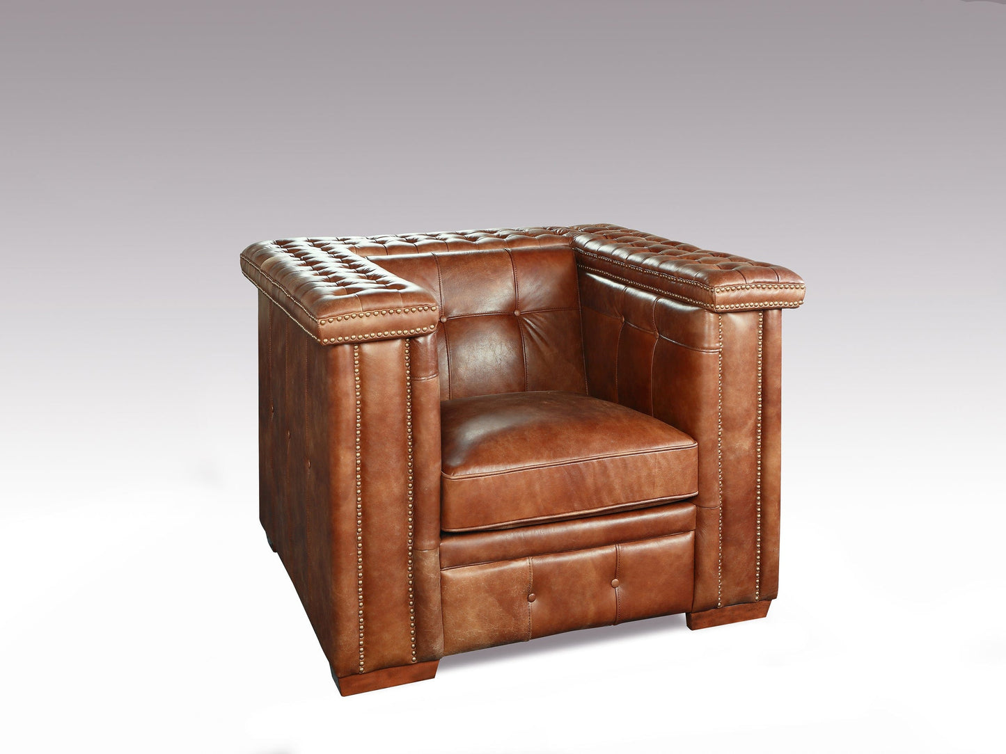 AFD Derbyshire Genuine Light Brown Leather Chair