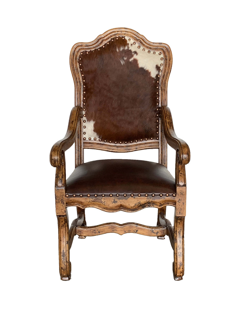 AFD Hand Painted Wooden Upholstered Arm Chair
