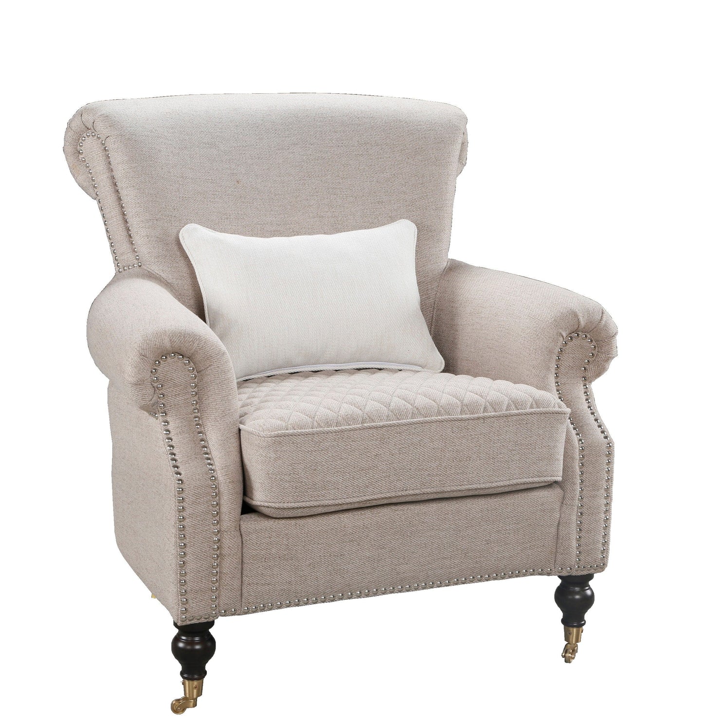 AFD Vogue Quilted  Linen Gray Chair