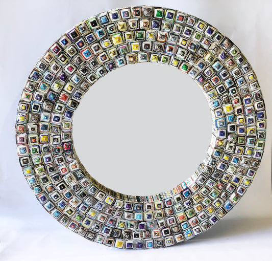 AFD Quilled Large Pyramid Art Mirror 47" Round
