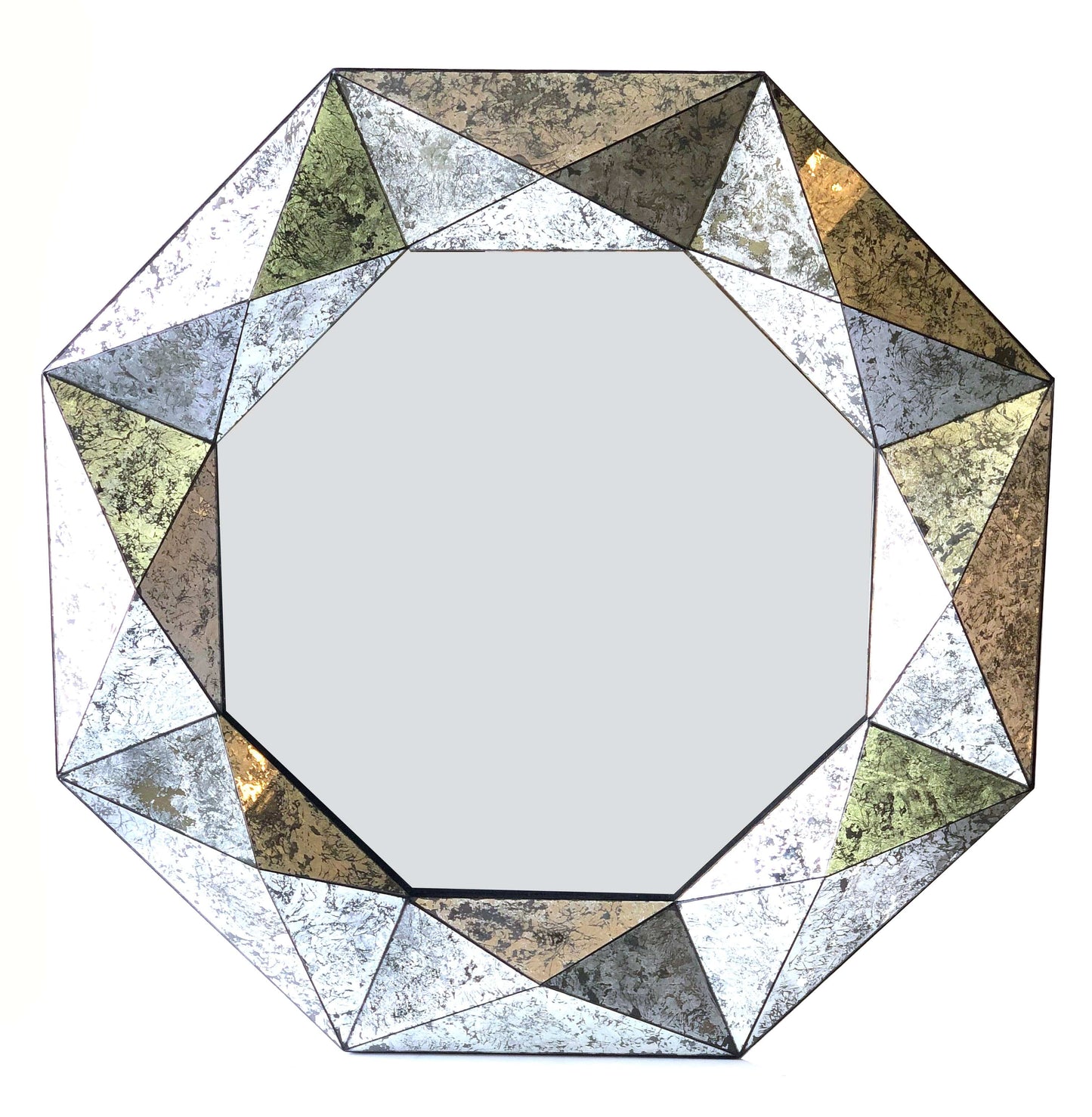 AFD Large Octagonal Silver Eglomise 48"  Mirror