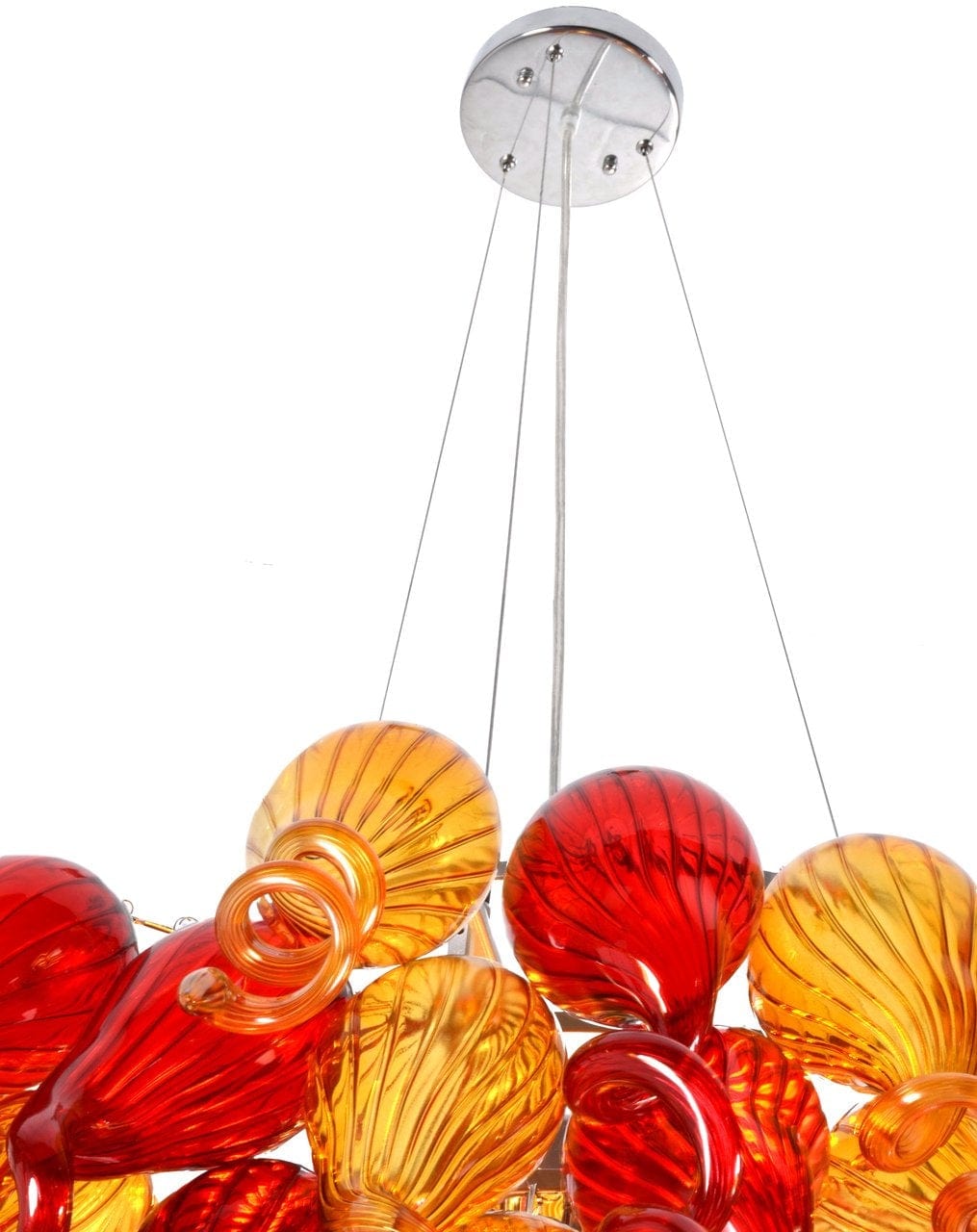 AFD Home  Amber and Red Grand Burst Chandelier