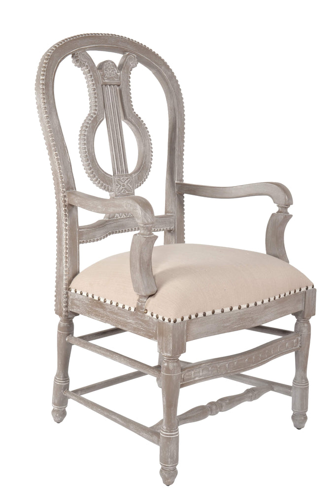 AFD Mystique Gray Lyre Arm Chair