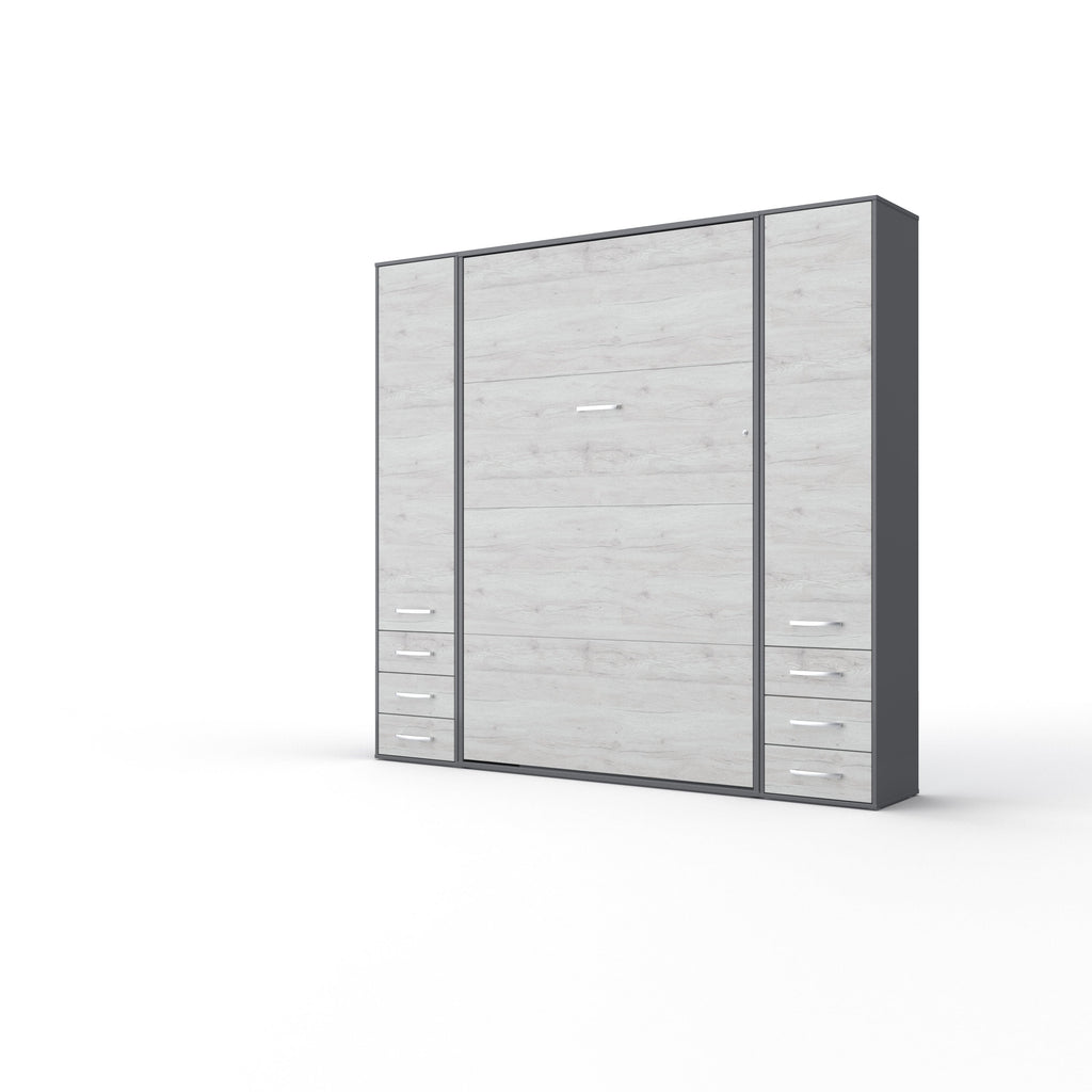 Invento Vertical Wall Bed, Full XL Size with 2 cabinets