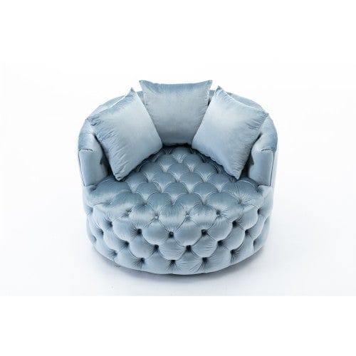 Velour Modern Velvet Upholstered Button Tufted Swivel Chair