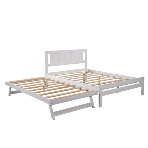 Velour Full Size Platform Bed with Adjustable Trundle