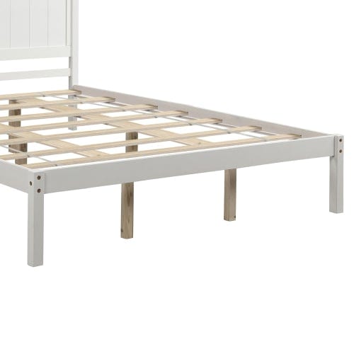 Velour Modern Platform Wood Slat White No Box Spring Bed