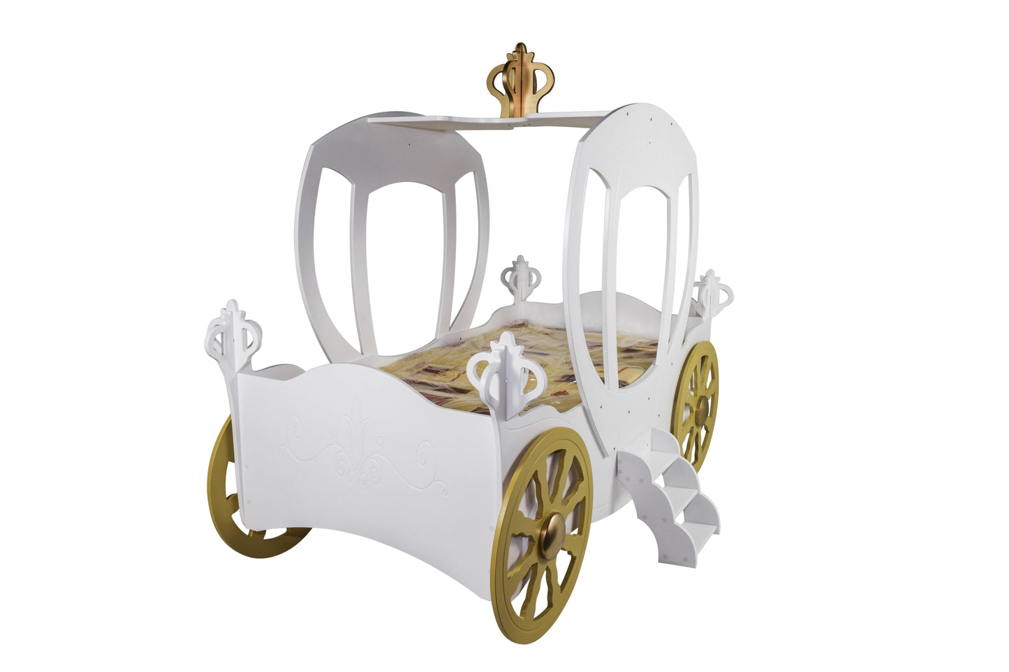 Princess Carriage Toddler Car Bed WHITE