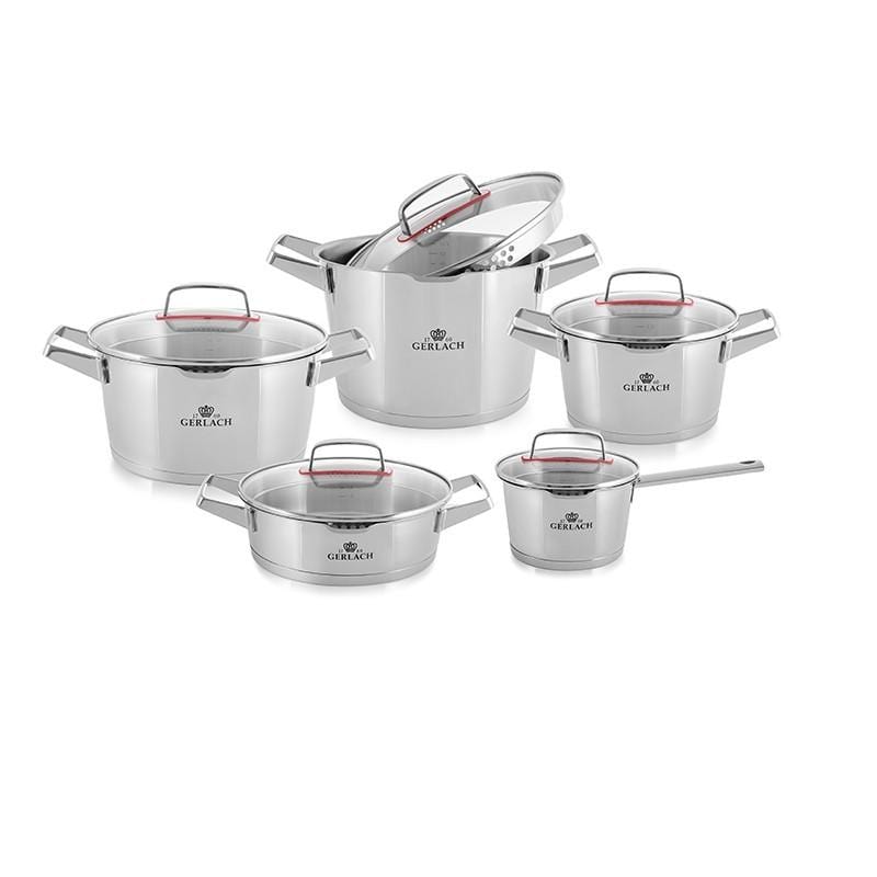 SUPERIOR Stainless Steel Pot Set With Lids 10 pcs