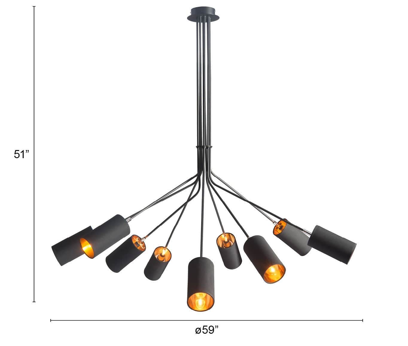 Zuo Ambition Ceiling Lamp Black (50214)