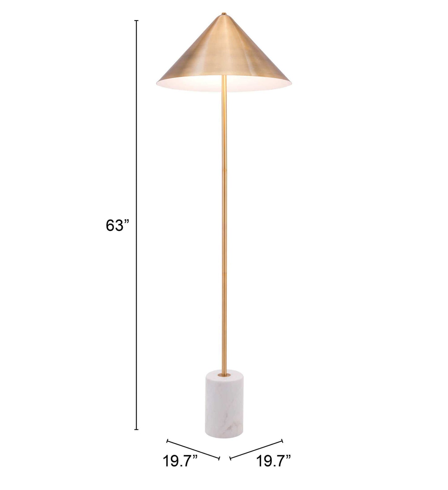 Zuo Bianca Floor Lamp Gold & White (56101)